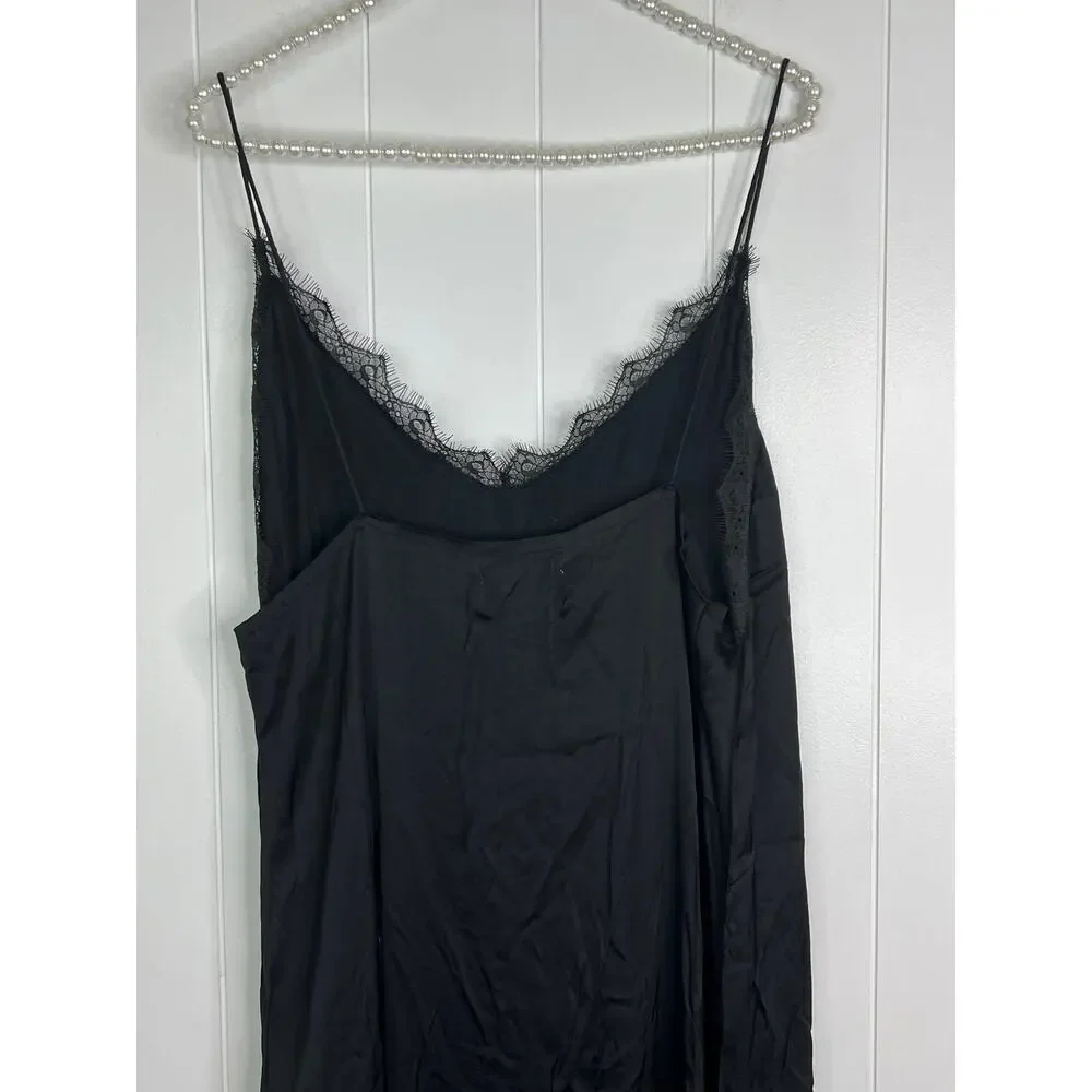 One Teaspoon Delirious Slip Dress in Black with Tie Dry Hem NWT Size‎ XL